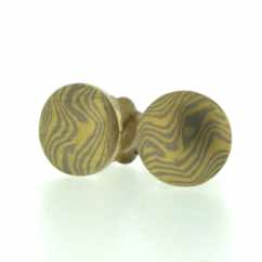 18k white and yellow gold mokume gane small discus studs (9mmø). 